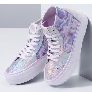 Vans Sk8-Hi Butterfly Dream Purple and Silver Sneakers Unisex